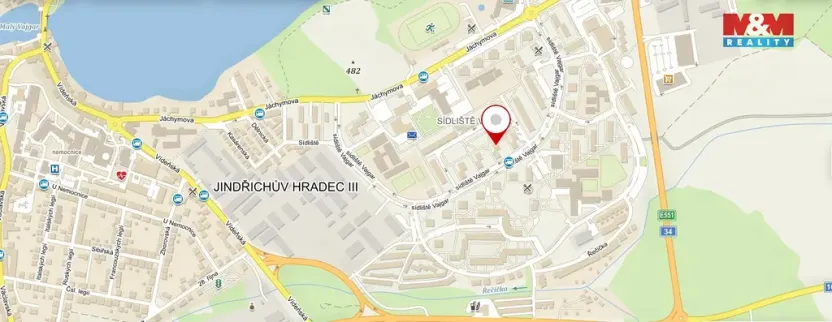 Pronájem bytu 2+1, Jindřichův Hradec - Jindřichův Hradec III, sídliště Vajgar, 58 m2