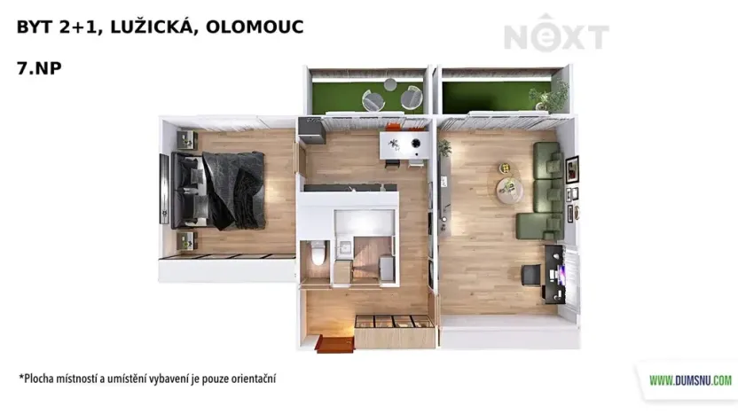 Pronájem bytu 2+1, Olomouc, Lužická, 56 m2