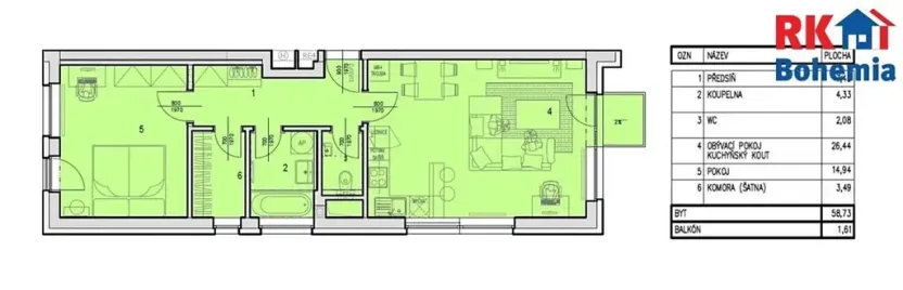 Pronájem bytu 2+kk, Cerhenice, Za Cukrovarem, 50 m2