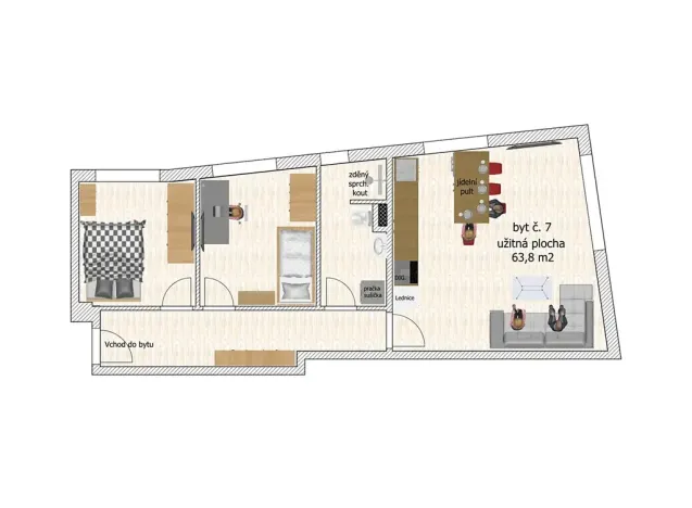 Pronájem bytu 3+kk, Milevsko, 5. května, 63 m2