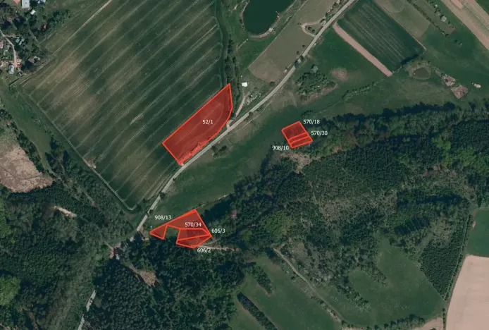 Prodej pole, Milešín, 48066 m2