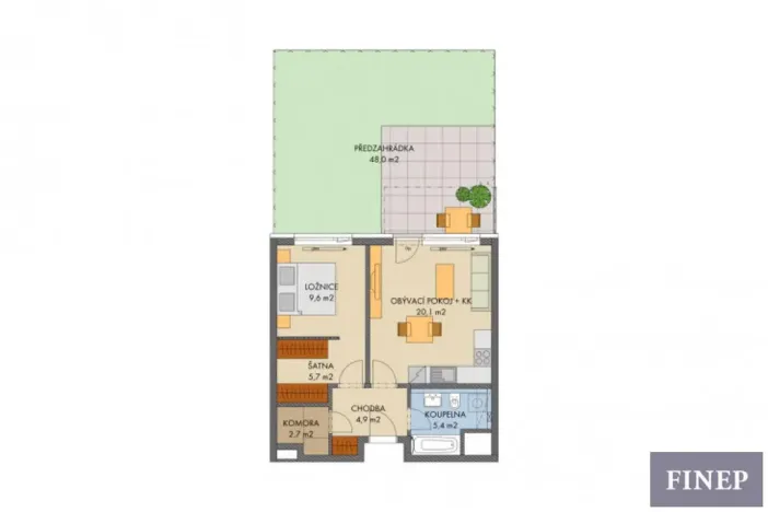 Prodej bytu 2+kk, Praha - Hlubočepy, Voskovcova, 51 m2