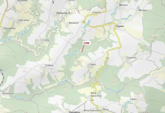 Dražba lesa, Čestín, 795 m2