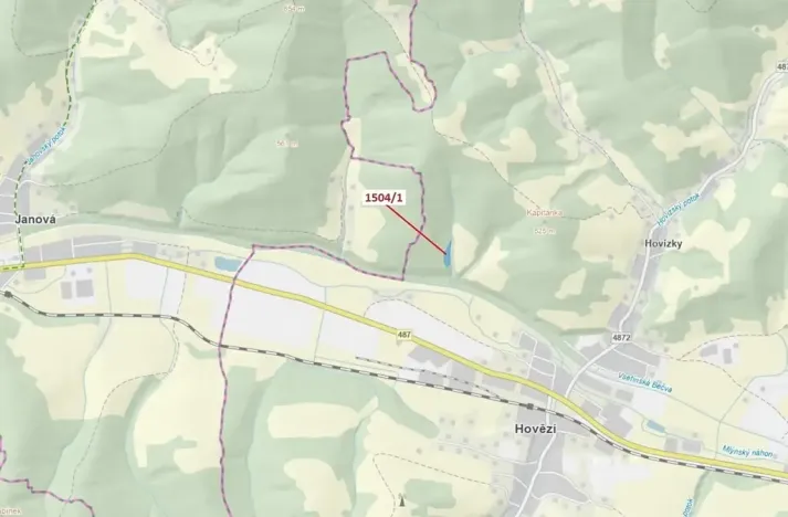 Dražba lesa, Hovězí, 2626 m2