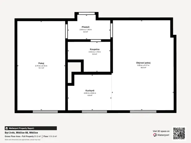 Pronájem bytu 2+kk, Mlečice, 51 m2