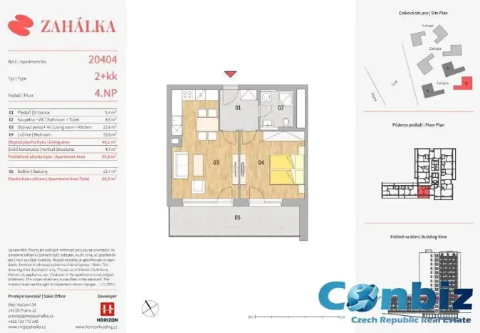 Pronájem bytu 2+kk, Praha - Modřany, Mezi vodami, 48 m2