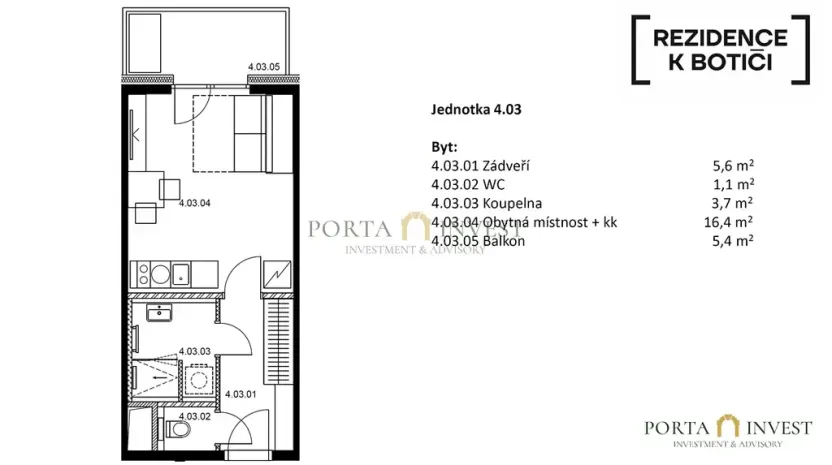 Prodej bytu 1+kk, Praha - Vršovice, K Botiči, 29 m2