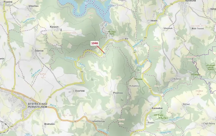 Dražba lesa, Vír, 2432 m2