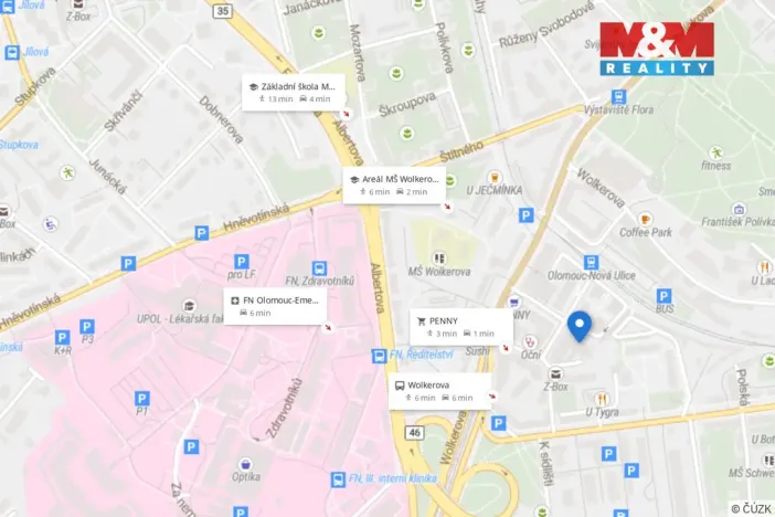 Prodej bytu 2+kk, Olomouc, Eduarda Hamburgera, 60 m2