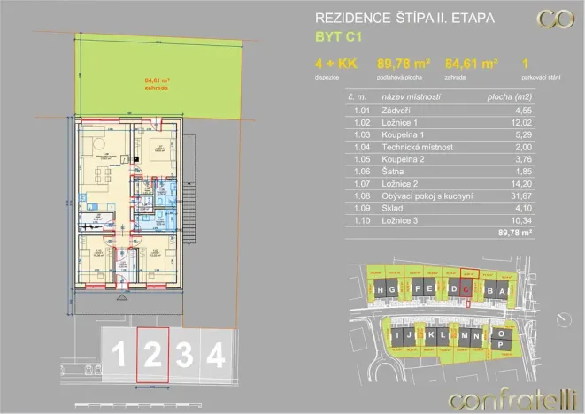 Prodej bytu 4+kk, Zlín, Zimní, 90 m2
