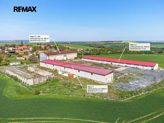 Prodej výrobních prostor, Dolní Chvatliny, 3690 m2