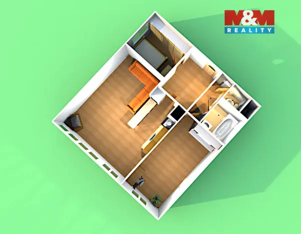 Pronájem bytu 3+kk, Praha - Braník, Vrbova, 63 m2