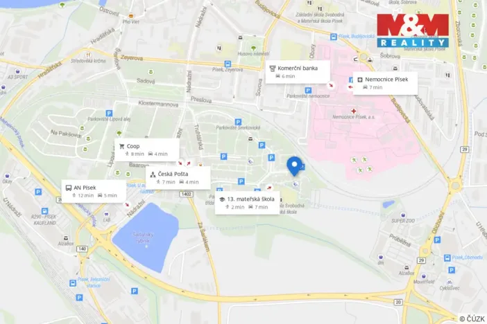 Prodej bytu 3+1, Písek - Budějovické Předměstí, třída Přátelství, 65 m2