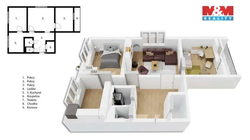 Prodej bytu 3+1, Pardubice, Jana Zajíce, 70 m2