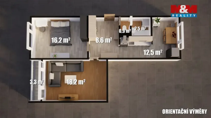 Prodej bytu 2+1, Bílina, Sídliště Za Chlumem, 60 m2