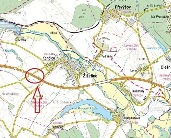 Prodej podílu pole, Žiželice, 1659 m2