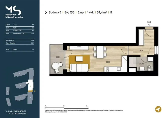 Pronájem bytu 1+kk, Plzeň, Pallova, 32 m2