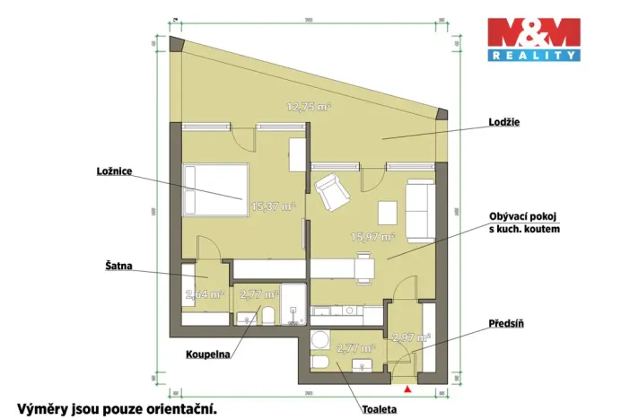 Pronájem bytu 2+kk, Železná Ruda - Alžbětín, 53 m2