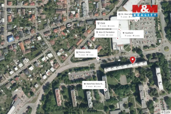 Pronájem bytu 1+kk, Pardubice - Polabiny, Bělehradská, 36 m2