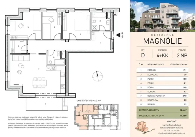 Prodej bytu 4+kk, Praha - Vysočany, U vysočanského pivovaru, 90 m2