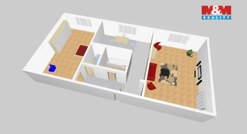 Prodej bytu 2+1, Kadaň, Chomutovská, 54 m2