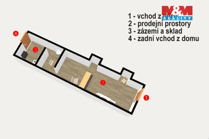 Pronájem obchodního prostoru, Havlíčkův Brod, Horní, 25 m2
