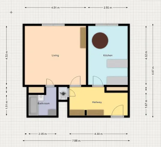 Pronájem bytu 2+kk, Praha - Nusle, V zálomu, 46 m2
