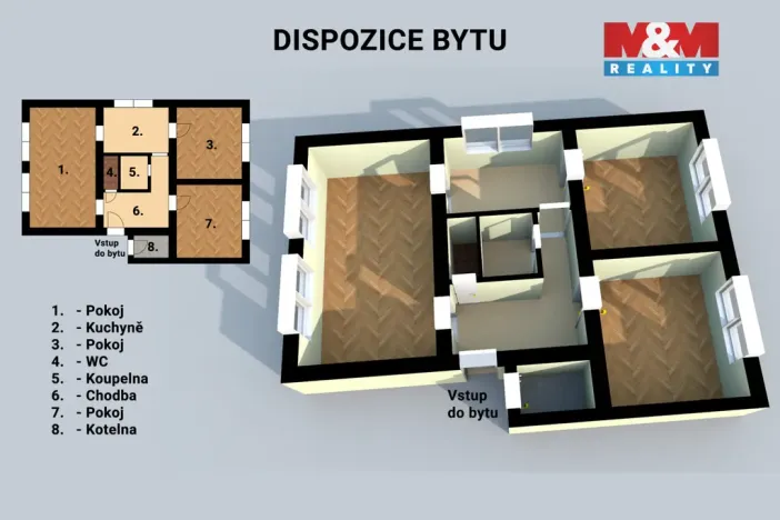 Prodej bytu 3+1, Uherský Brod, Rolnická, 74 m2