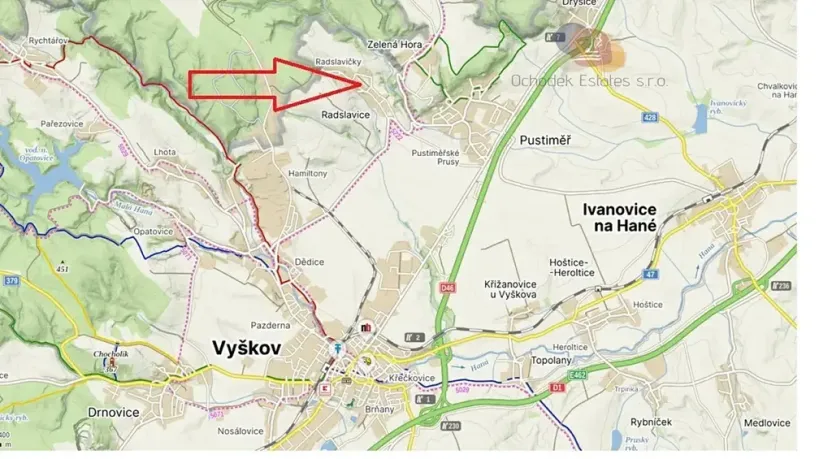 Prodej pozemku pro bydlení, Radslavice, 4528 m2