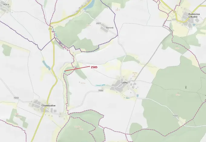 Dražba lesa, Chotěbudice, 774 m2