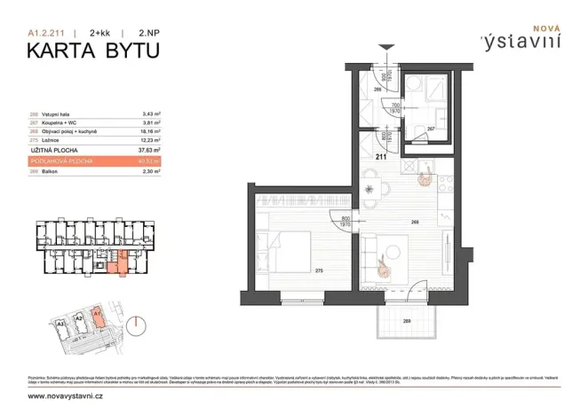 Prodej bytu 2+kk, Ostrava, Výstavní, 40 m2