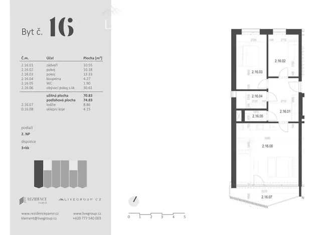 Prodej bytu 3+kk, Zbýšov, čtvrť Padělky, 74 m2