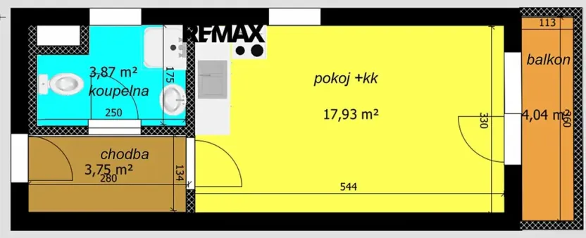 Pronájem bytu 1+kk, Poděbrady, Čechova, 28 m2
