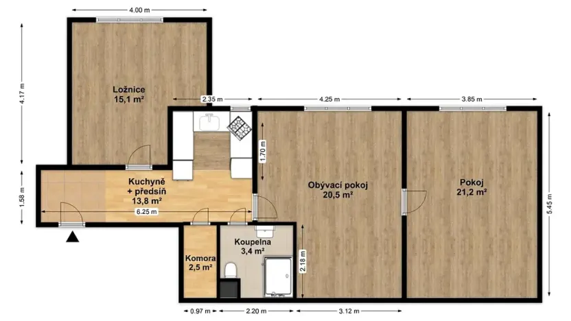 Prodej bytu 3+1, Praha - Holešovice, Letohradská, 77 m2