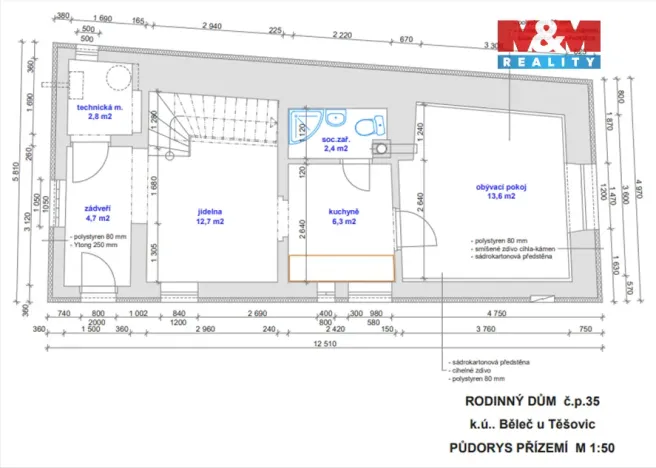 Prodej rodinného domu, Těšovice - Běleč, 88 m2