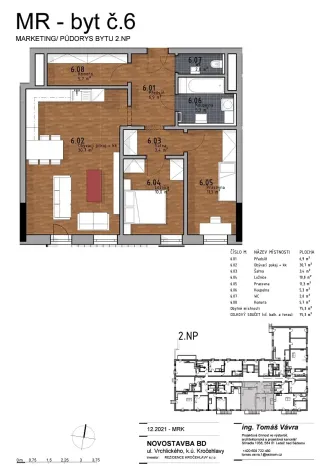 Pronájem bytu 3+kk, Kladno, Vrchlického, 82 m2