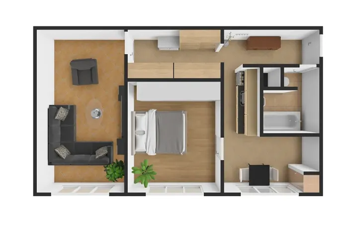 Pronájem bytu 2+1, Český Krumlov, Sídliště Plešivec, 60 m2