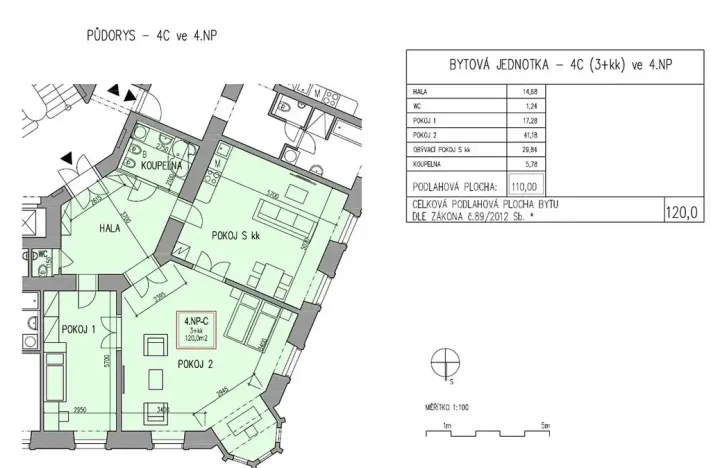 Pronájem bytu 3+kk, Brno, Novobranská, 120 m2