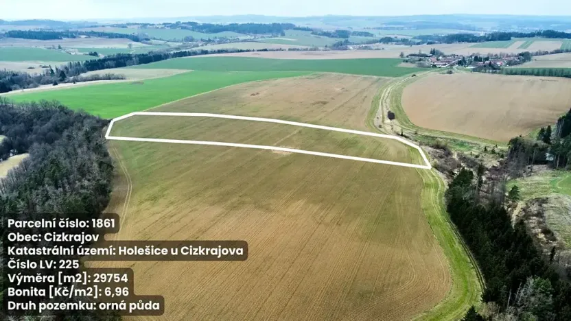 Prodej pole, Cizkrajov, 29754 m2