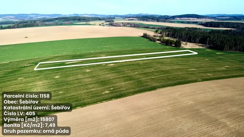 Prodej pole, Šebířov, 44451 m2