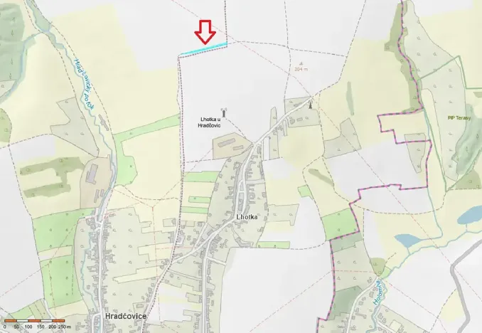 Prodej pole, Hradčovice, 1372 m2