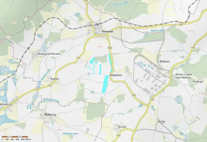 Prodej pole, Temelín, 175414 m2