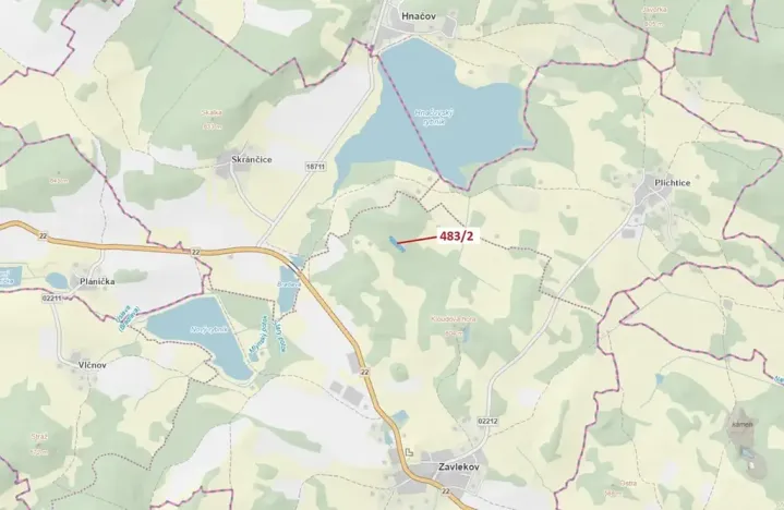 Dražba lesa, Zavlekov, 2895 m2