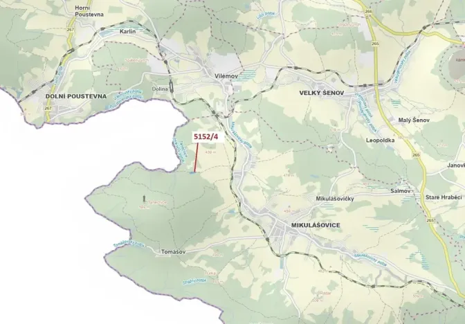 Dražba lesa, Mikulášovice, 3638 m2