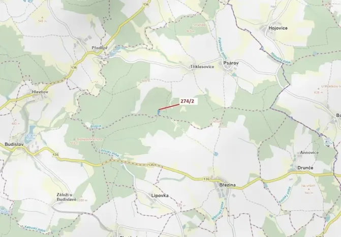 Dražba lesa, Psárov, 5348 m2