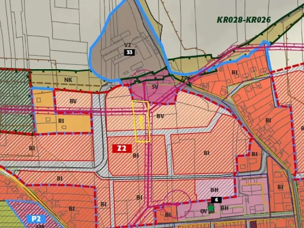 Dražba pozemku pro bydlení, Kožlany, 2631 m2