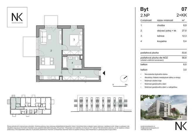 Prodej bytu 2+kk, Třeboň, Na Kopečku, 56 m2
