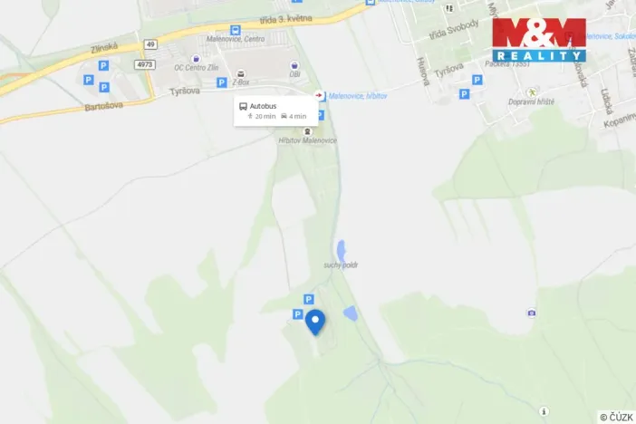 Prodej zahrady, Zlín - Malenovice, 337 m2