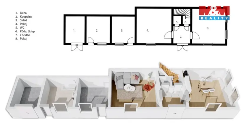 Prodej chalupy, Okřesaneč, 115 m2