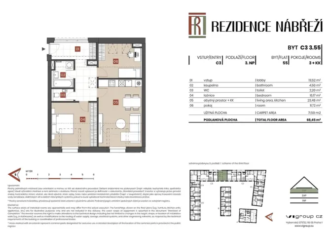 Prodej bytu 3+kk, Brandýs nad Labem-Stará Boleslav - Stará Boleslav, Nábřeží, 72 m2